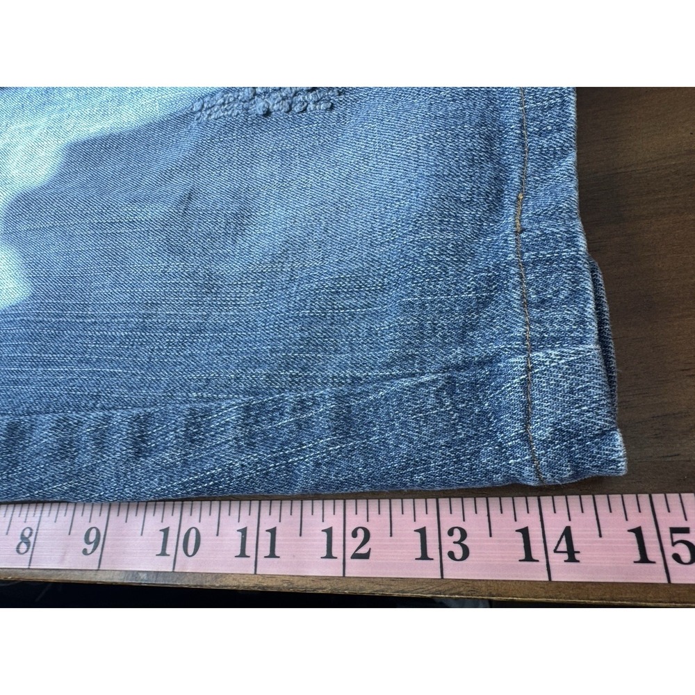 VTG Y2K Leo Roma Jean Size 9 Denim Jorts Short Low Rise Embroidered Pocket Italy - Picture 7 of 11